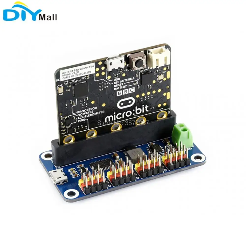 Сервопривод PCA9685 PWM 16 каналов 12 бит I2C 5 В 3 А плата сервопривода для BBC Micro:bit