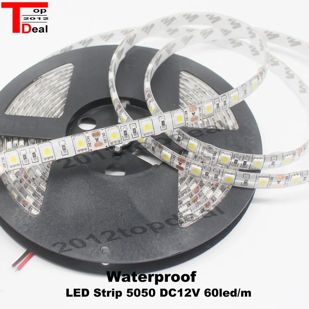 Светодиодная лента 5050 DC12V гибкая светодиодная лампа 60LED/m 5 м/лот белый/теплый