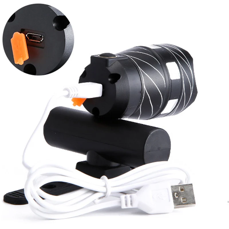 Bicycle Front Light 350 Lumen T6 LED Headlight Rechargeable MTB Road Bike Handlebar Flashlight Super Bright Portable Lamp LT0105 (6)