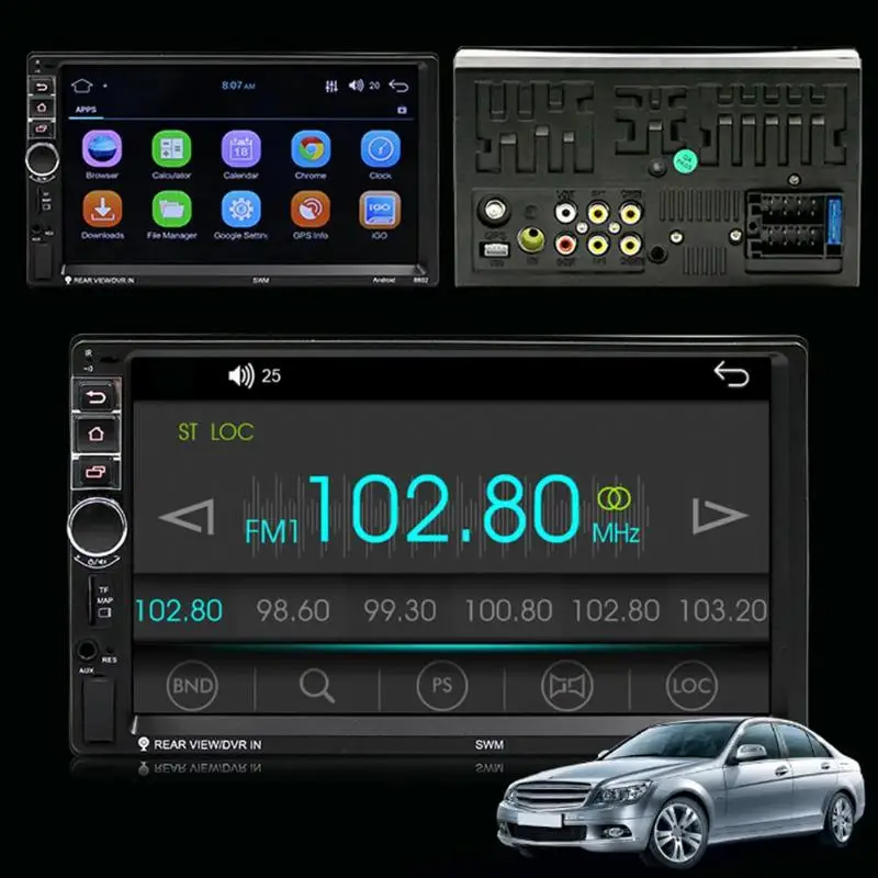 Top SWM8802 7in TFT Touch Screen 1G+16G 2Din Quad-core Android Bluetooth Music Player Car Audio GPS Navi MP5 Player Auto FM Radio 11