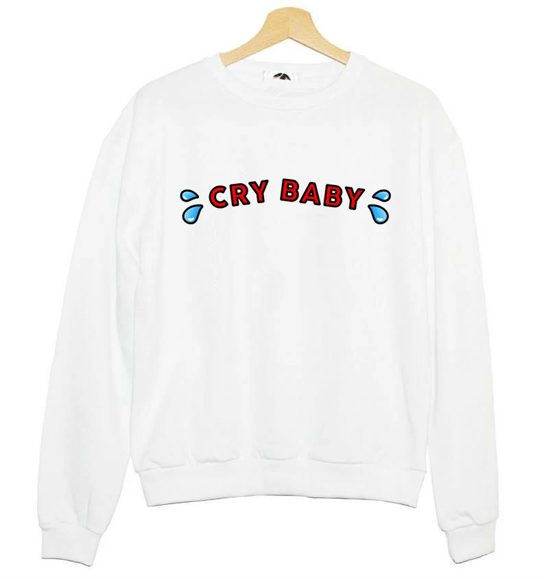 

Harajuku Women Sweatshirt Jumper CRY BABY Print Casual Hoody For Lady Funny Hipster Street Drop Ship ZT-46