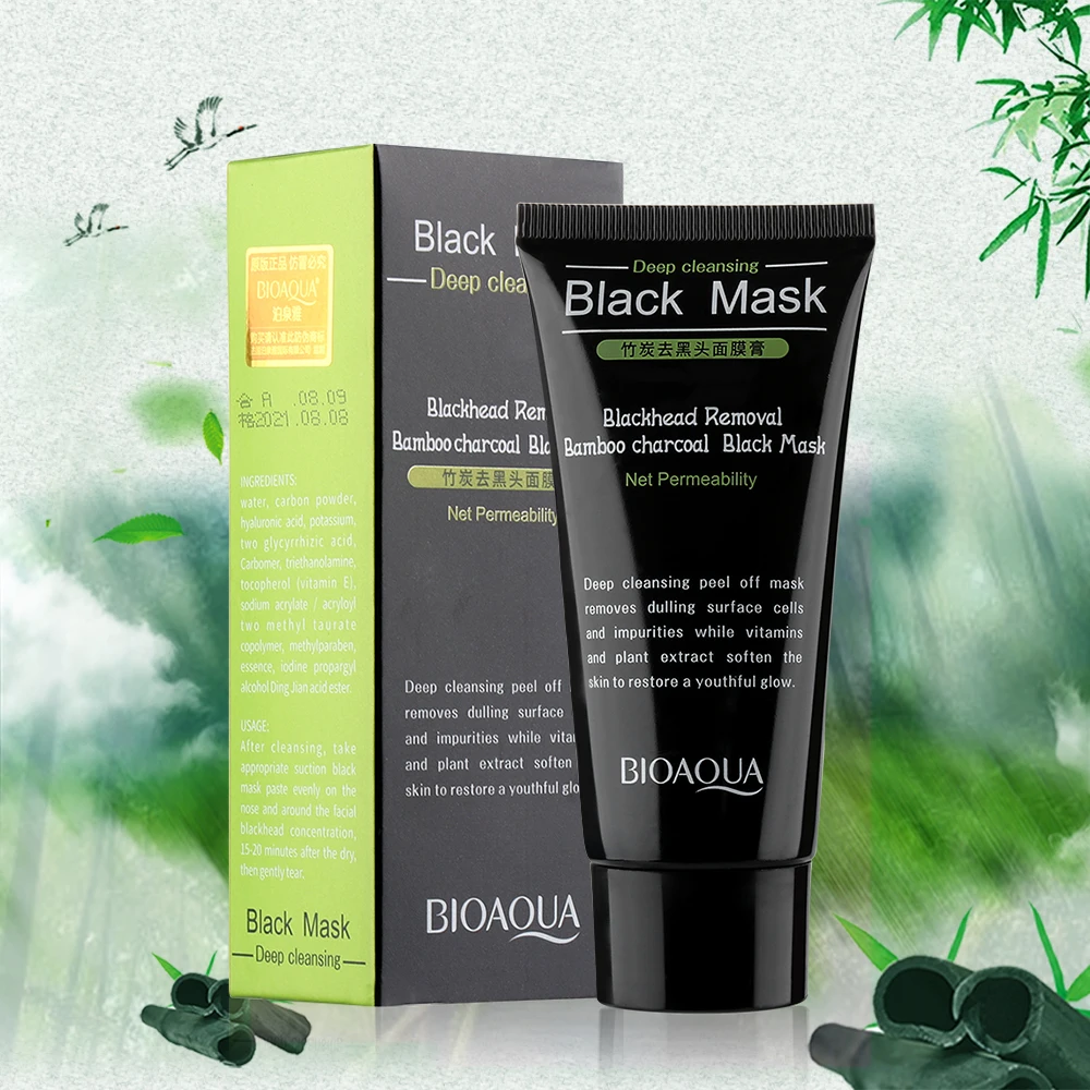 Bamboo Charcoal Deep Cleansing Blackhead Removal Face Mask Mud Black