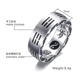 

Religious act the role of article 7 mm titanium steel gossip men nine secret words ring ring R - 305