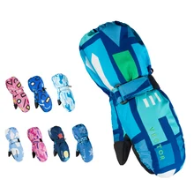 Векторные детские лыжные перчатки для девочек, перчатки для мальчиков, зимние перчатки для детей, сноуборд, снегоход, мотоцикл, езда, зимние перчатки