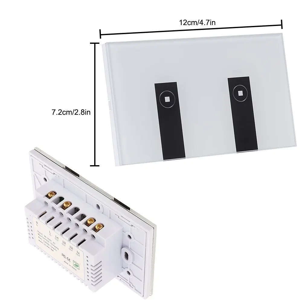 

WiFi Smart Light Switch, 2 Switches Touch Wall Plate Alexa Light Switch, In-Wall Wireless On/Off Wall Switch, Timing, Voice Ap