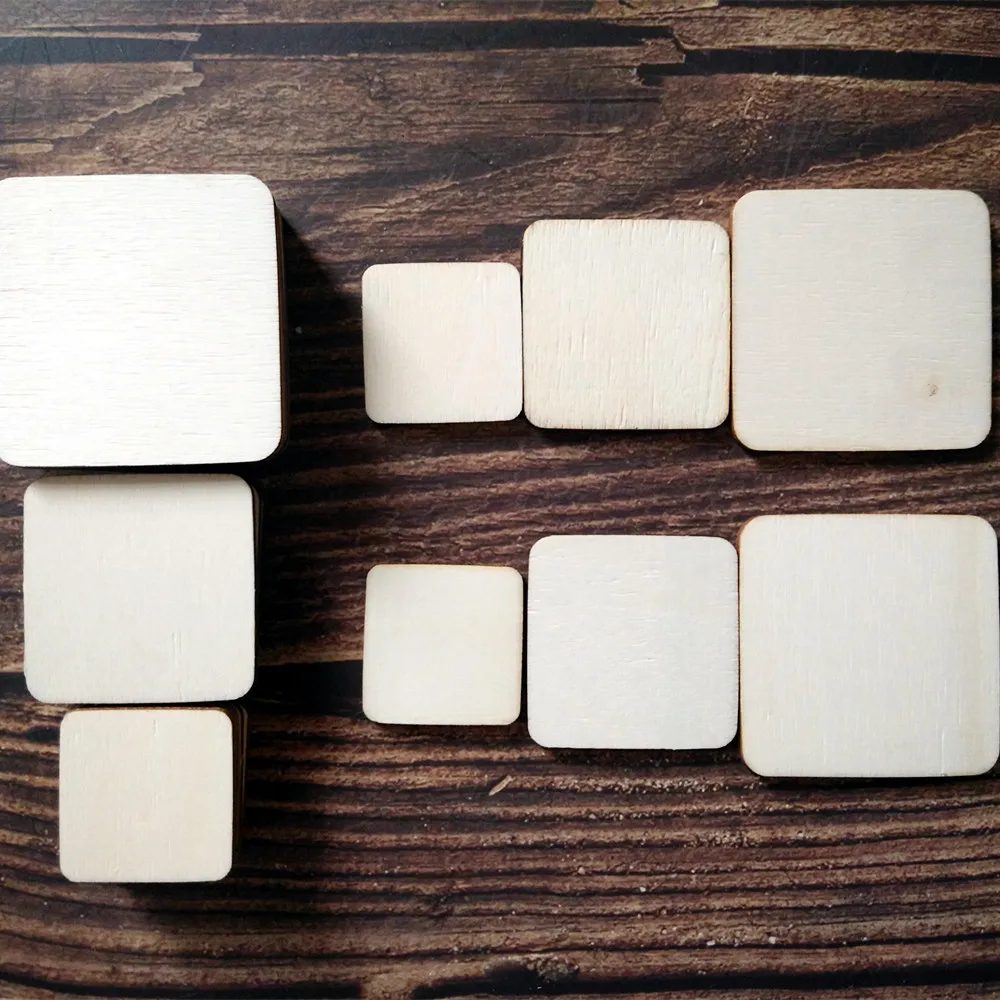 Buying Guide 50pcs Laser Cut Wooden Customized Square Size Blank