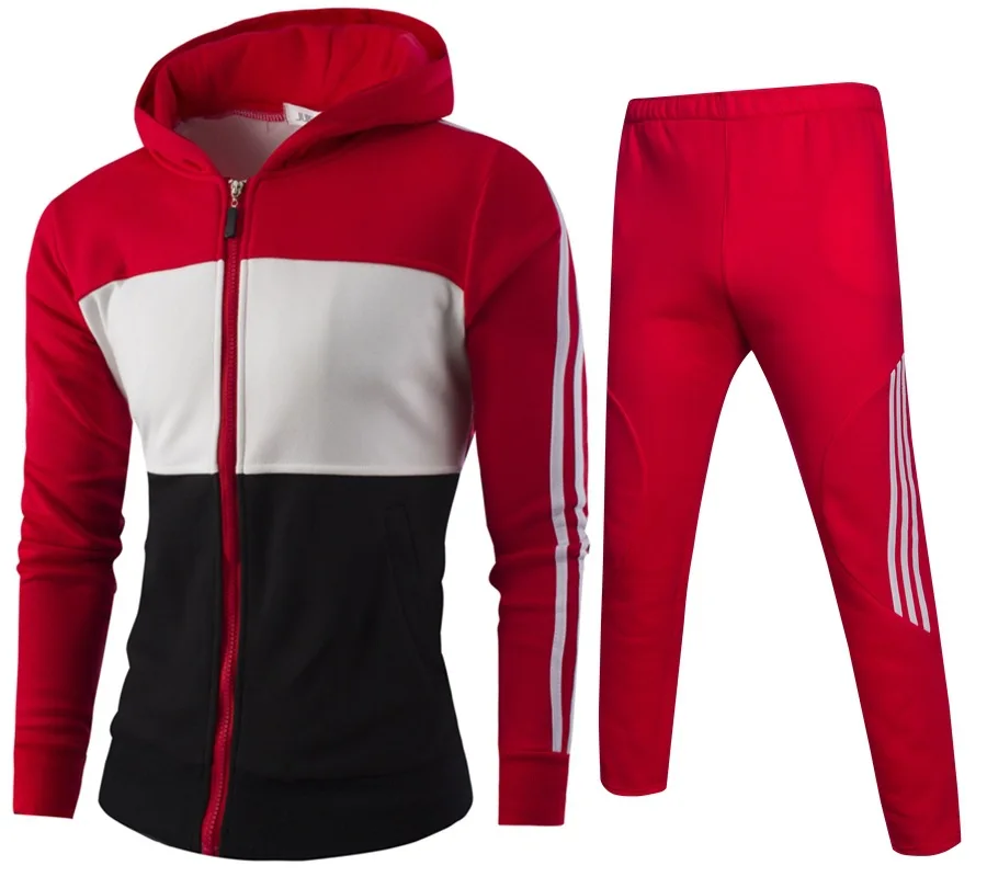 Mens Tracksuit Set 2018 Sportswear Exercise Polo Suit Autumn Winter Men Sweatshirt Jogger Pants Set Sudaderas Hombre Size M-4xl