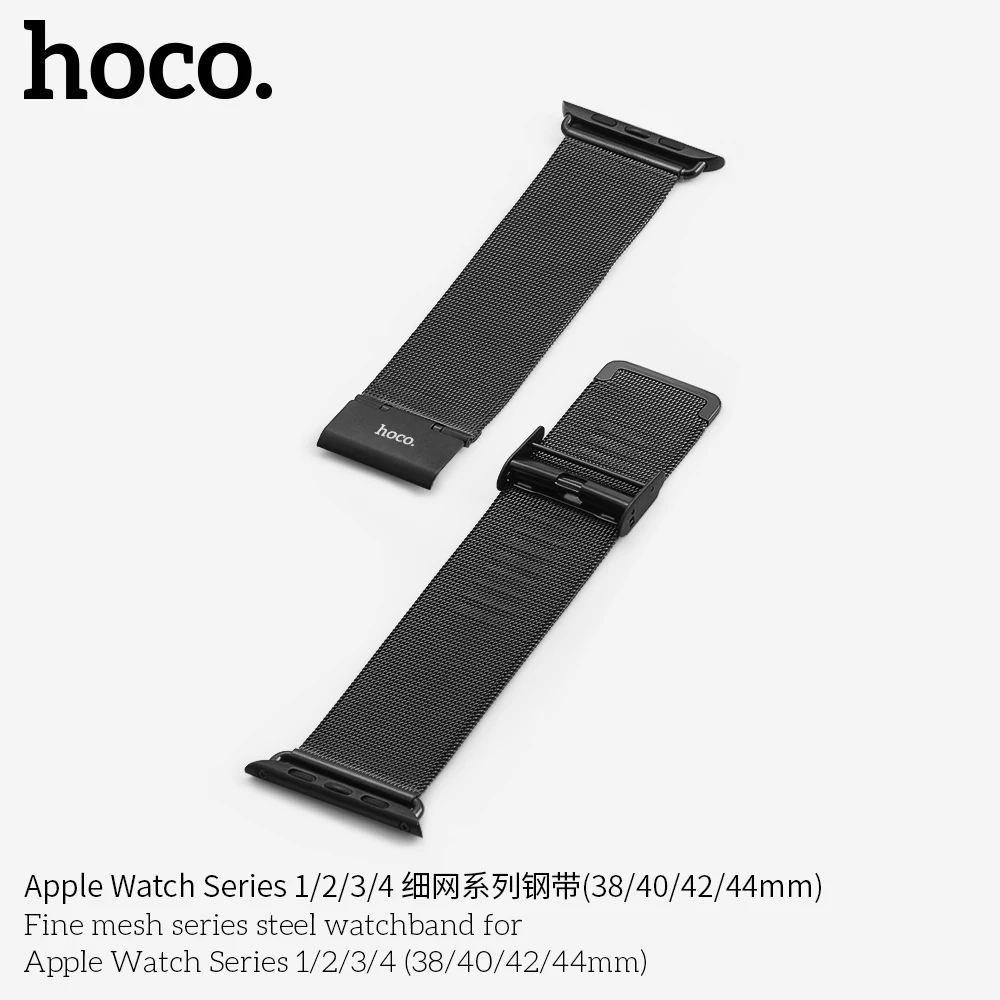 HOCO Milanese Loop для Apple Watch 5 4 3 2 1 Band 44 мм 40 мм 38 мм iWatch Series 5 4 Ремешок из нержавеющей стали Ремень Женщины Мужчины Браслет