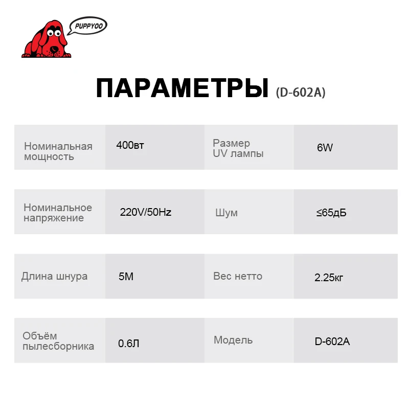 Пылесос от клещей PUPPYOO D-602A, со склада в России, стерилизация уф-излучением, профессиональный антиклещевой пылесос