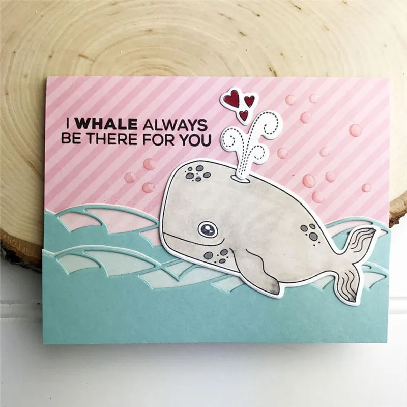 

Naifumodo Whale Stamps and Dies for Card Making Sea World Cutting Dies Animal Craft Dies Scrapbooking Metal Embossing Stencil