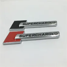 Coche de Metal cromado insignia emblema sobrealimentado lado logotipo delantero etiqueta para Audi a6 A6L A7 A8L Q5 Q7 A4L