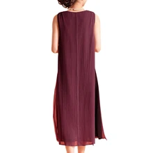 Summer Dress 2019 Women Vintage Cotton Dress Plus Size 3XL 4XL 5XL Sleeveless Casual Loose Midi Long Dress Oversized robe female