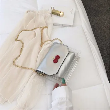 

Frauen Transparente Handtasche Kette Streifen Umhängetasche Klar Gelee fashion Comfortable Geldbörse