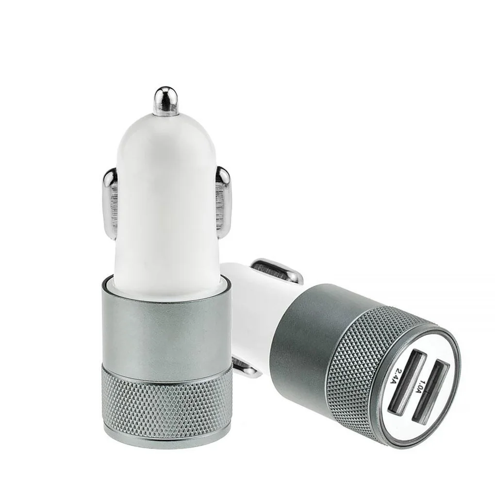 Автомобильное зарядное устройство из алюминиевого сплава с 2USB для мобильный