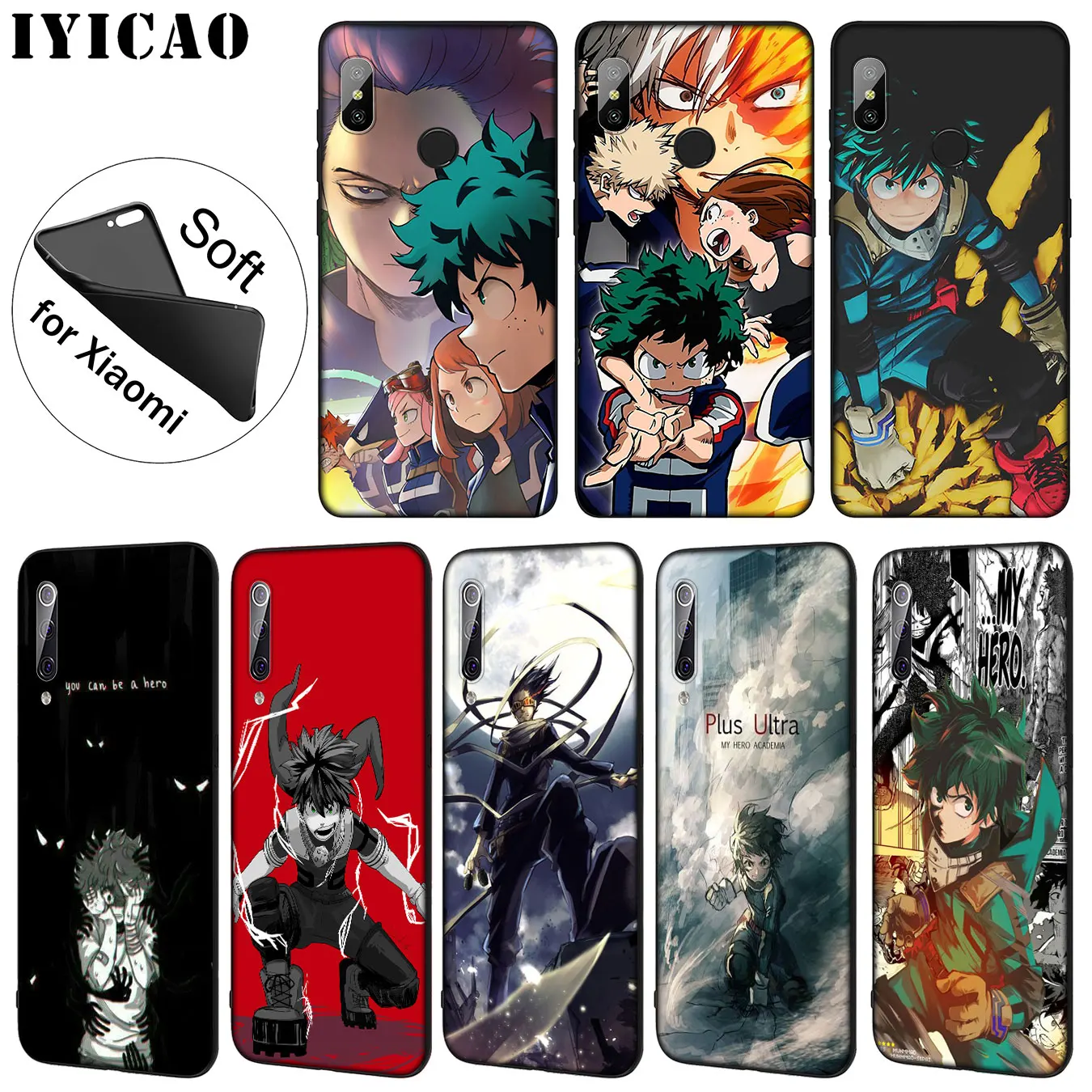 IYICAO Boku no My Hero academic Мягкий силиконовый чехол для телефона Xiaomi Mi 9 SE 9T CC9 CC9E 8 A3 Pro A1 A2 Lite