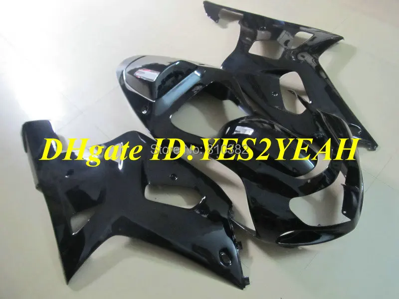 Набор обтекателей для GSXR600 750 01 02 03 GSXR 600 GSX R750 K1 2003 2001 2002 полностью глянцевый черный