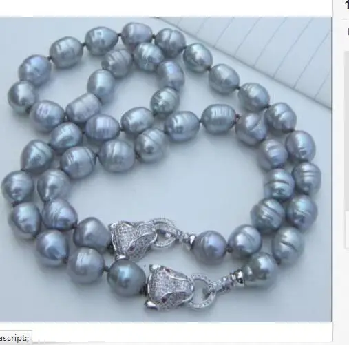Набор из 12-13 мм Южное море серебристо-серый жемчуг necklace1" и браслет 7,5-8"