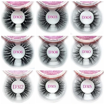 

Factory wholesale private label custom package individual premium 3D 100% real mink lashes D301 to D310