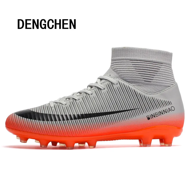 

Men's High Top Training Ankle AG Sole Outdoor Cleats Football Shoes Spike High Ankle Men Crampon Football Boots Original Cleats