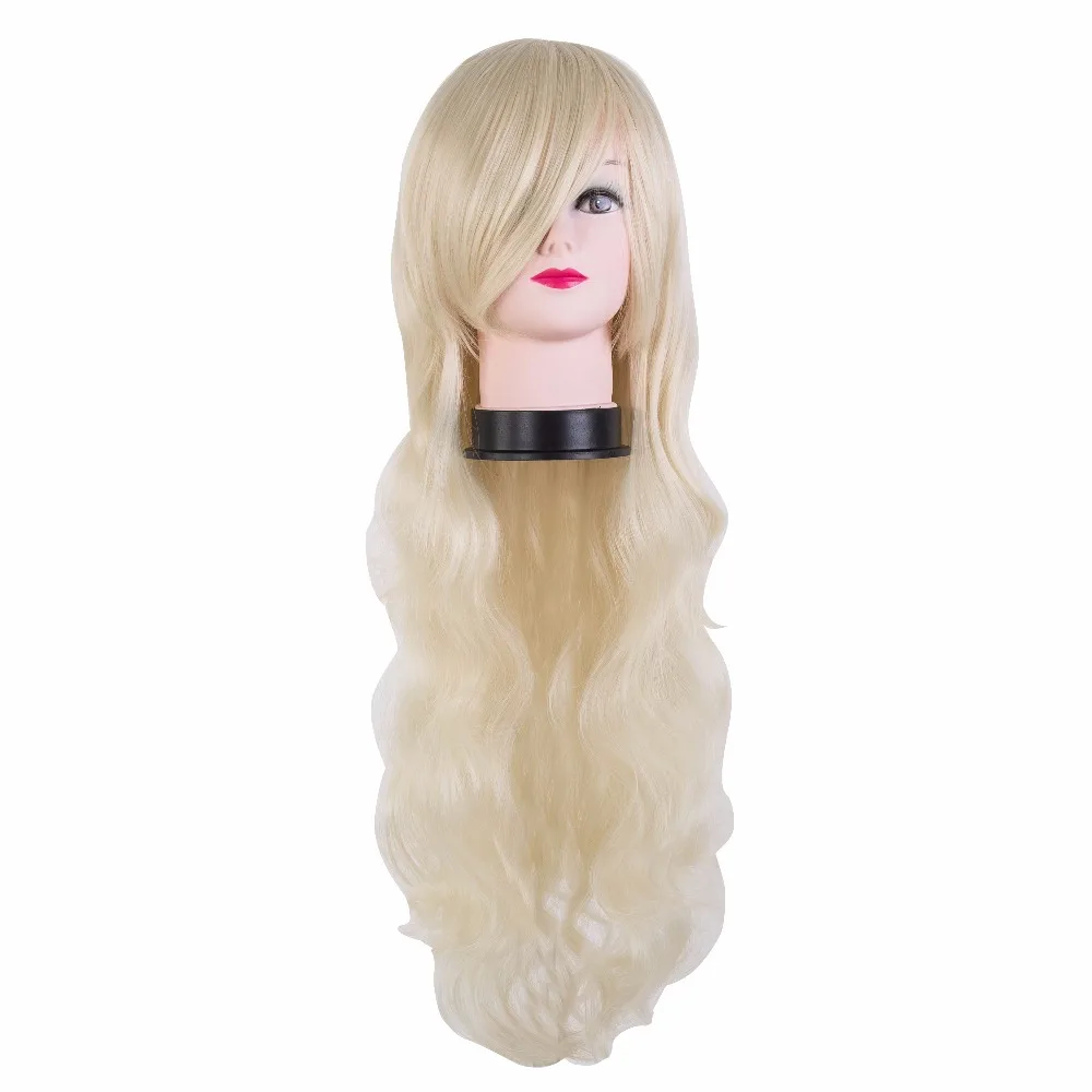 Черный парик Fei-Show синтетический термостойкий Карнавальный костюм для Хэллоуина Cos-play 26 дюймов длинные вьющиеся волосы женский парик для вечеринки