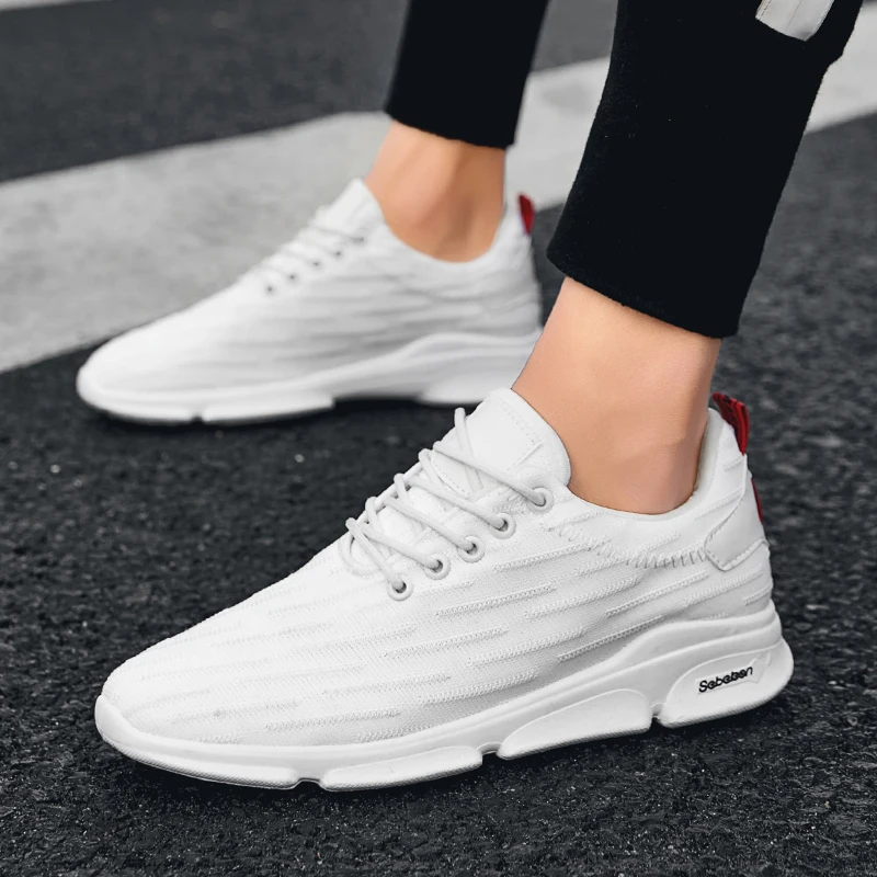 

Running Shoes Man Sneakers Breathable Flying Woven Sweat-Absorbant Comfortable Men Outdoor Walking Shoes Male Off White Shoes