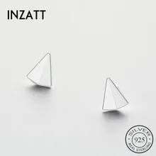 INZATT минималистский 925 Серебро Серьги Геометрические Треугольники для Для женщин вечерние женские летние Модные украшения Аксессуары