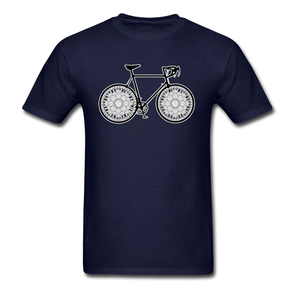 Hip hop Mandala Bicycle Men Top T-shirts 2018 Hot Sale Summer Fall Short Sleeve Tops T Shirt Round Neck Pure Cotton T-Shirt Mandala Bicycle navy