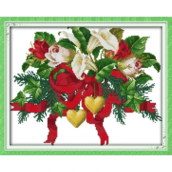 

Everlasting Love Christmas Bouquets Ecological Cotton Cross Stitch 11CT And 14CT Stamped Product DIY New Store Sales Promotion