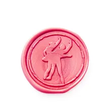 Пара танцевальных балетных танцев Золотой покрытый воском печать штамп пользовательские свадебные приглашения Воск Печать комплект цветок