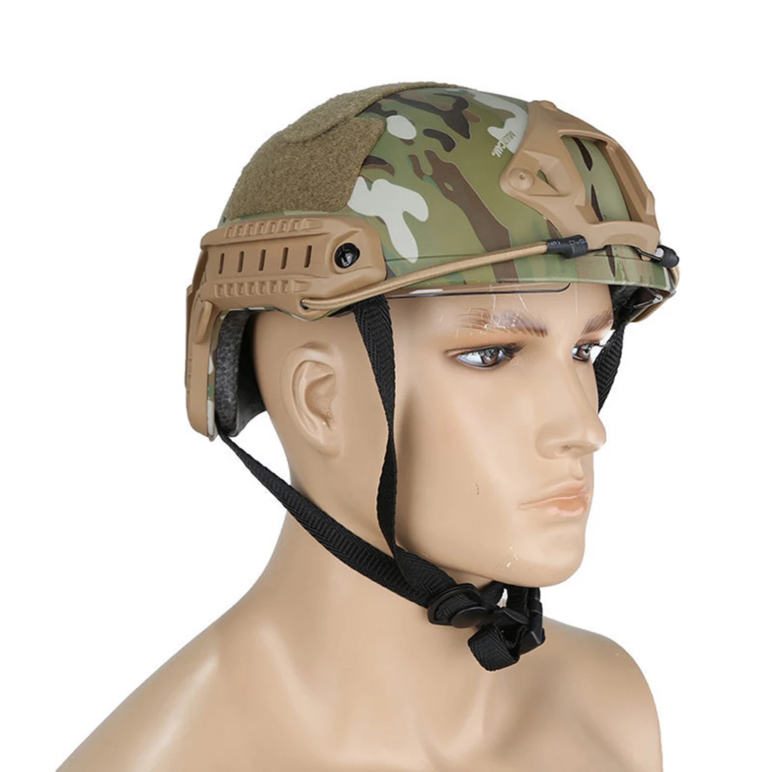 

Surwish Camouflage Tactical Helmet Paintball Protective Safety Helmet with Goggles for Nerf/for Airsoft Outdoor Activities