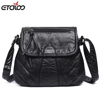 

Handbags Women Bags Designer PU Leather Handbags For Women 2018 Top-handle Bags Shoulder Water-washed leather Soft Leather Bag