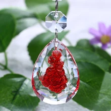 H& D Хрустальная роза резная подвеска красная люстра части призматический светильник Suncatcher для дома Свадебные украшения