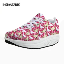 INSTANTARTS симпатичные собаки чихуахуа головоломки принты Женская обувь на платформе женские Модные Повседневное увеличивающие рост Обувь для танцев Кроссовки