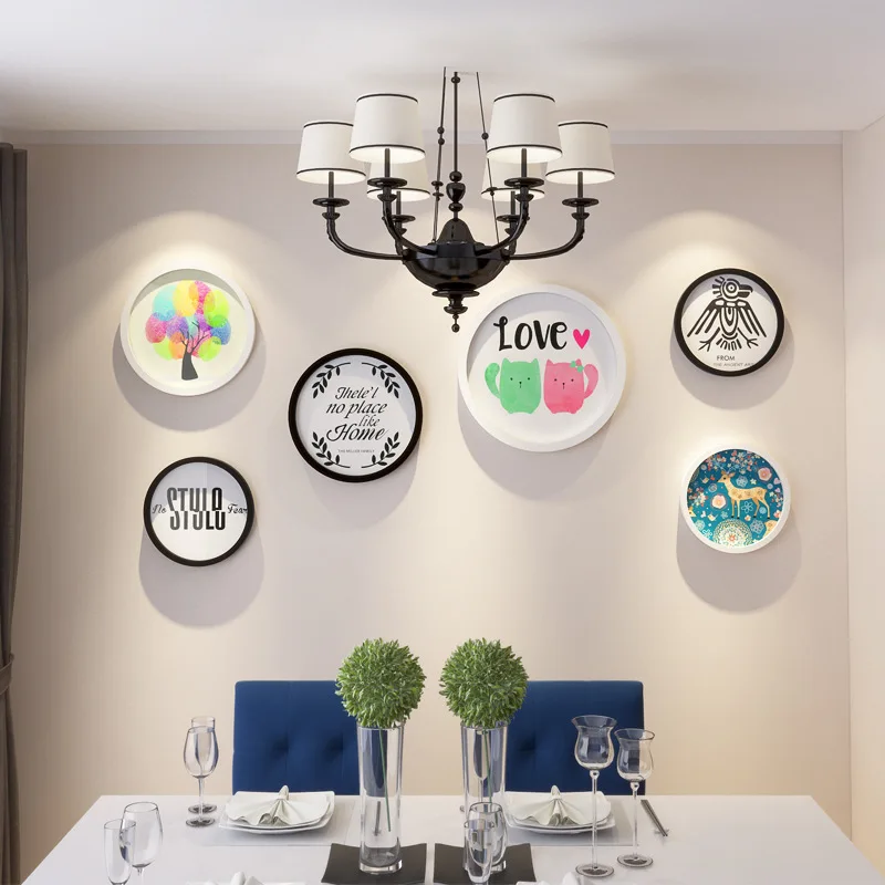 

6pcs/set Collage Photo Frame Set Round Picture Frames for Paintings Wedding Gift Picture Frame Set Home Decoration Telaio Maglia