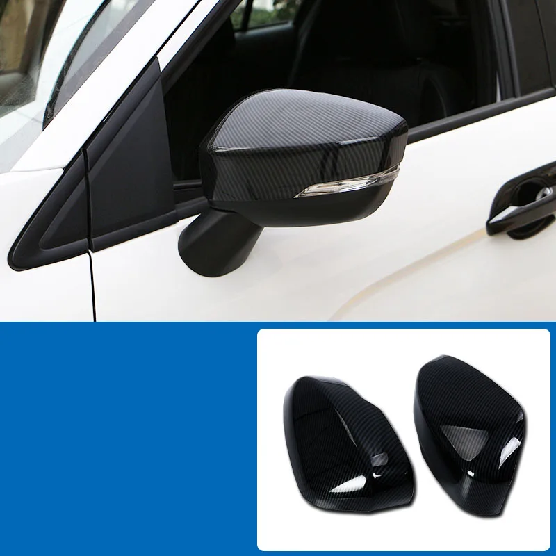 carbon fiber 2pcs Автомобильное зеркало заднего вида, покрытие, оболочка зеркала заднего вида, защита края, покрытие, Внешнее украшение для Mitsubishi ECLIPSE CROSS - Цвет: carbon fiber 2pcs