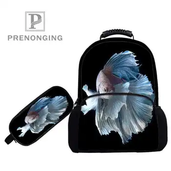 

Custom 17inch FightingFishBackpacks Pen Bags 3D Printing School Women Men Travel Bags Boys Girls Book Computers Bag#1031-8-Siame