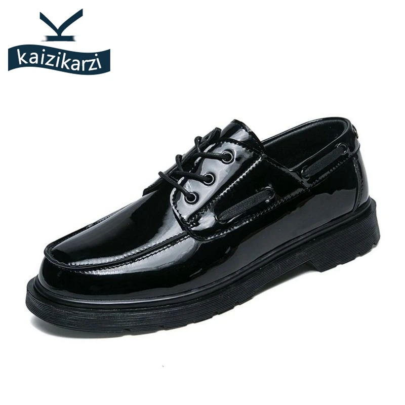 KaiziKarzi Fashion Men Trend Casual 가죽 Shoes Classics Round Toe Lace 업