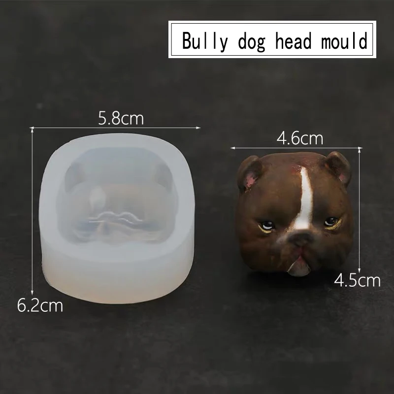 3D американская bully pitbull силиконовая форма пластырь для ароматерапии в форме животных Собака Автомобильная декоративная свеча форма для мыла формы для гипса