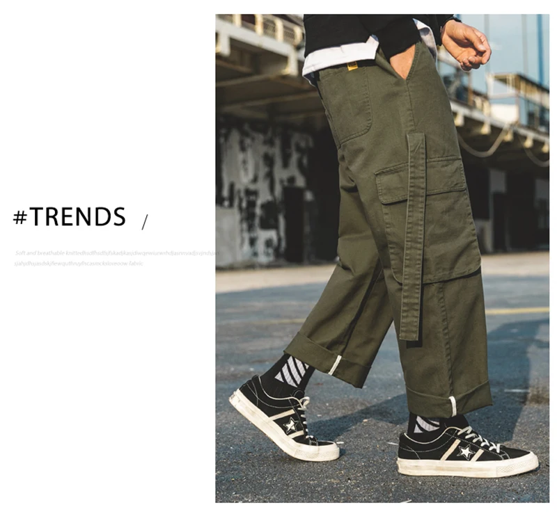 Korean Streetwear Harajuku Pants Men Fashion Street Style Cargo Pants  (9)