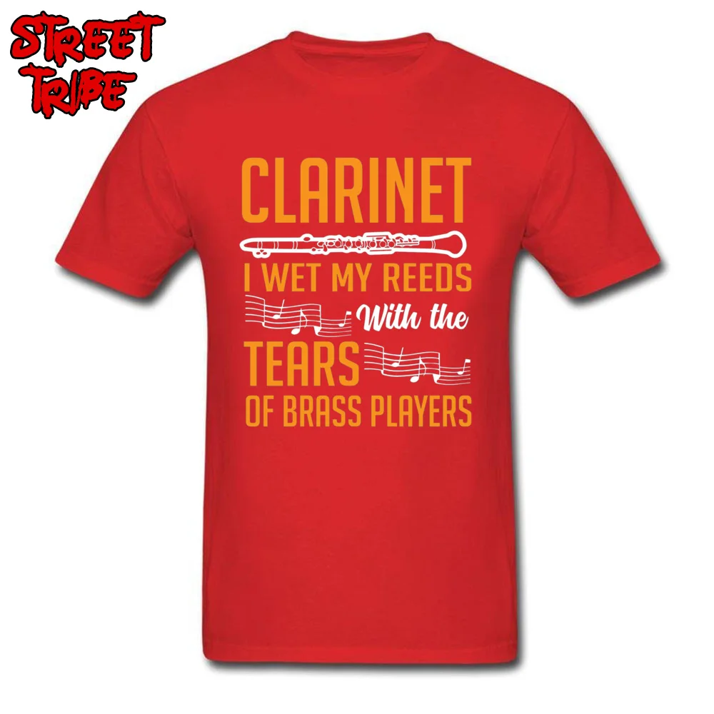 Europe Clarinet Shirt 19163 Crewneck T-shirts Summer Tees Short Sleeve for Men Cute Pure Cotton Custom T Shirts Clarinet Shirt 19163 red