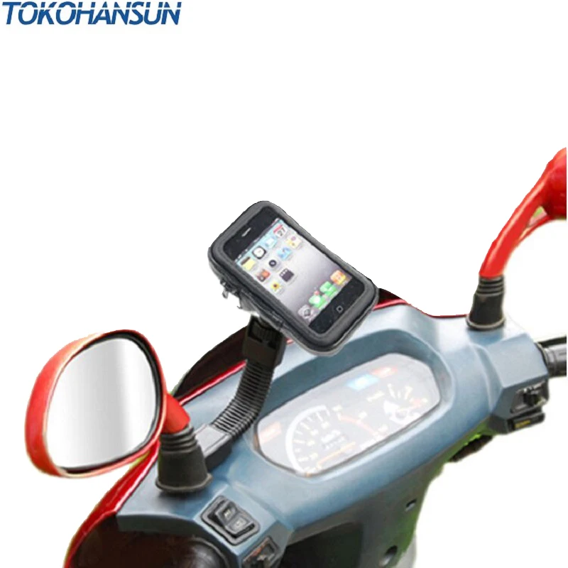 

Universal Motorcycle Holder Cell Phone Support Moto Stand Case For iphone x 8 7 S8 4X GPS Waterproof Bag Rear View Mirror Holder