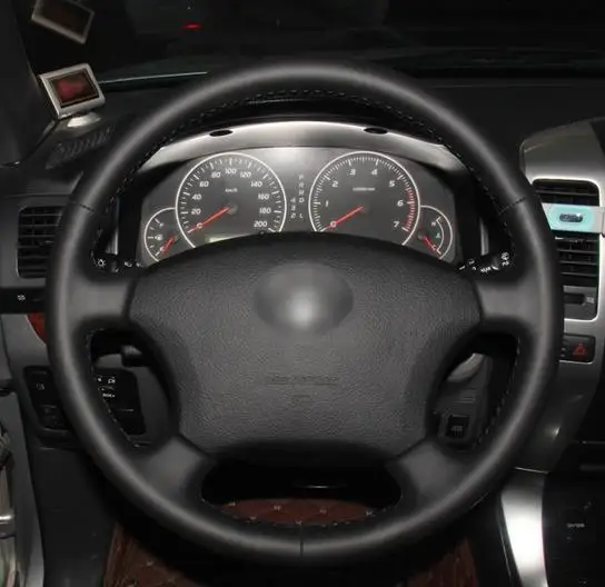 

Black Genuine Leather Steering Wheel Cover for Toyota Land Cruiser Prado 120 2004-2009 Land Cruiser 1995-2007 Tacoma