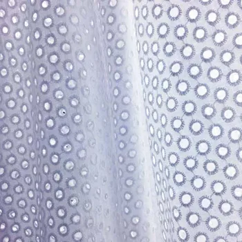 

White Cotton Voile Eyelet Lace Fabric for Summer Dress,Swiss Apparel Sewing Blouse Skirt Patchwork Small Holes Tecido,Width130cm