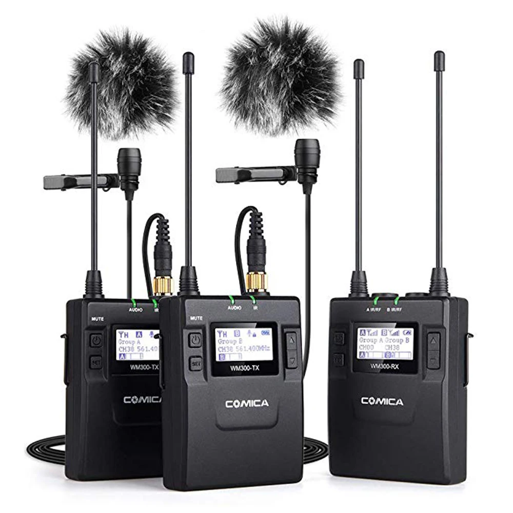 

COMICA CVM-WM300 UHF 96-channels Metal Wireless Microphone Dual-transmitters 1 Receiver , 120m smooth recording for DSLR Video