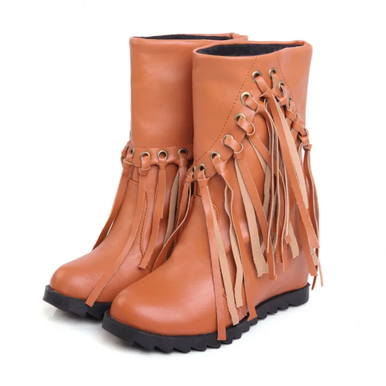 

Autumn Winter 2019 New Type Liusu Boots With Increased Slope-heeled Boots And Korean Version Women's Shoes