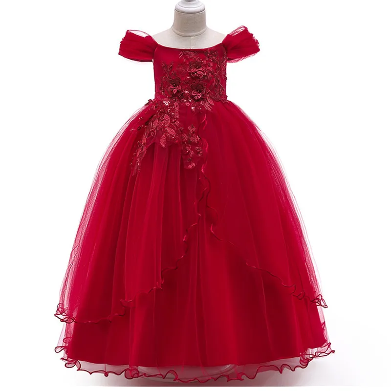 

Dress for Girls Elegant Princess Dress Embroidery Fancy Girl Dress Long Lace Tulle Teen Girl Dress Children's Clothes 4-15 Years
