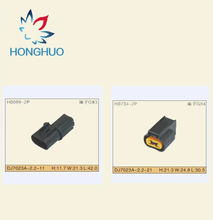 

Free shipping 10pcs DJ7023A-2.2-21 2 Pin Car Electrical Auto Connector Female Lamp 1G/2G/EVO Knock Sensor Plug