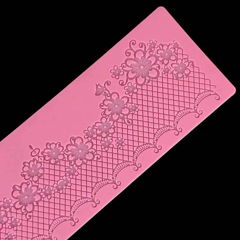 

minsunbak Butterfly Flower Lace Pad Silicone fondant lace mould Cake surround decoration tools Wedding Flower Embossing Moul