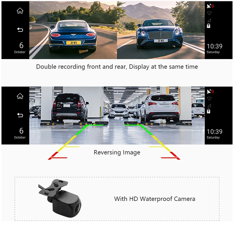 Jansite 1" сенсорный экран 3g 4G wifi смарт Автомобильный видеорегистратор Android поток медиа вид зеркало двойной объектив обратное изображение gps навигация ADAS