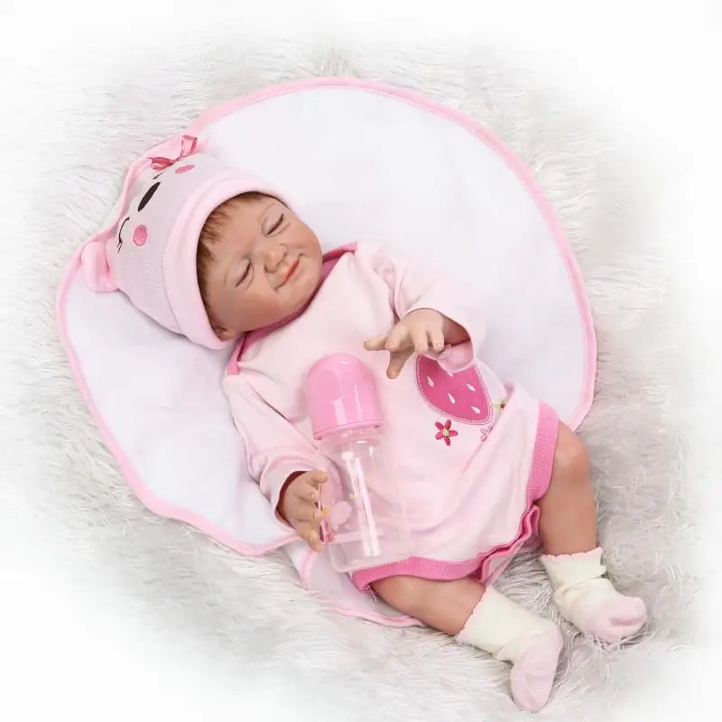 

Pursue 20"/50 cm Newborn Bathe Doll Full Body Silicone Reborn Lifelike Girl Baby Doll Toy Play House Toy Christmas Birthday Gift